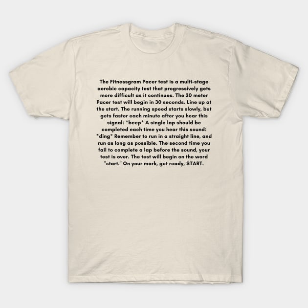Fitness Test Script T-Shirt by Angry Gym Teacher Merch Store